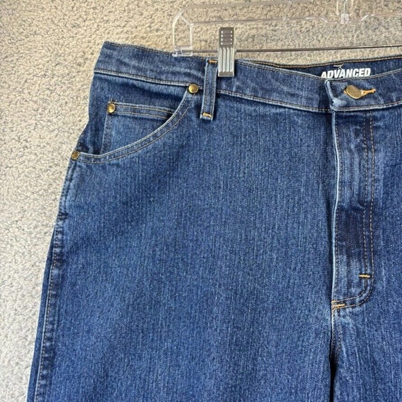 Wrangler 47 Advanced Comfort Mens 40x30 Regular Fit Western Medium Wash Jeans - Picture 4 of 13